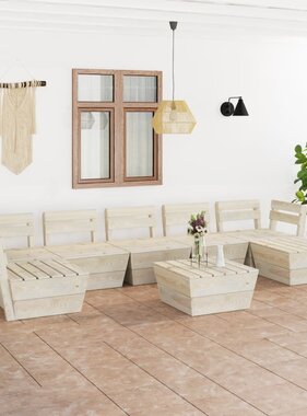 VidaXL 8-delige Loungeset pallet geïmpregneerd vurenhout