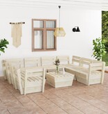 VidaXL 9-delige Loungeset pallet geïmpregneerd vurenhout