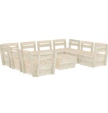 VidaXL 9-delige Loungeset pallet geïmpregneerd vurenhout
