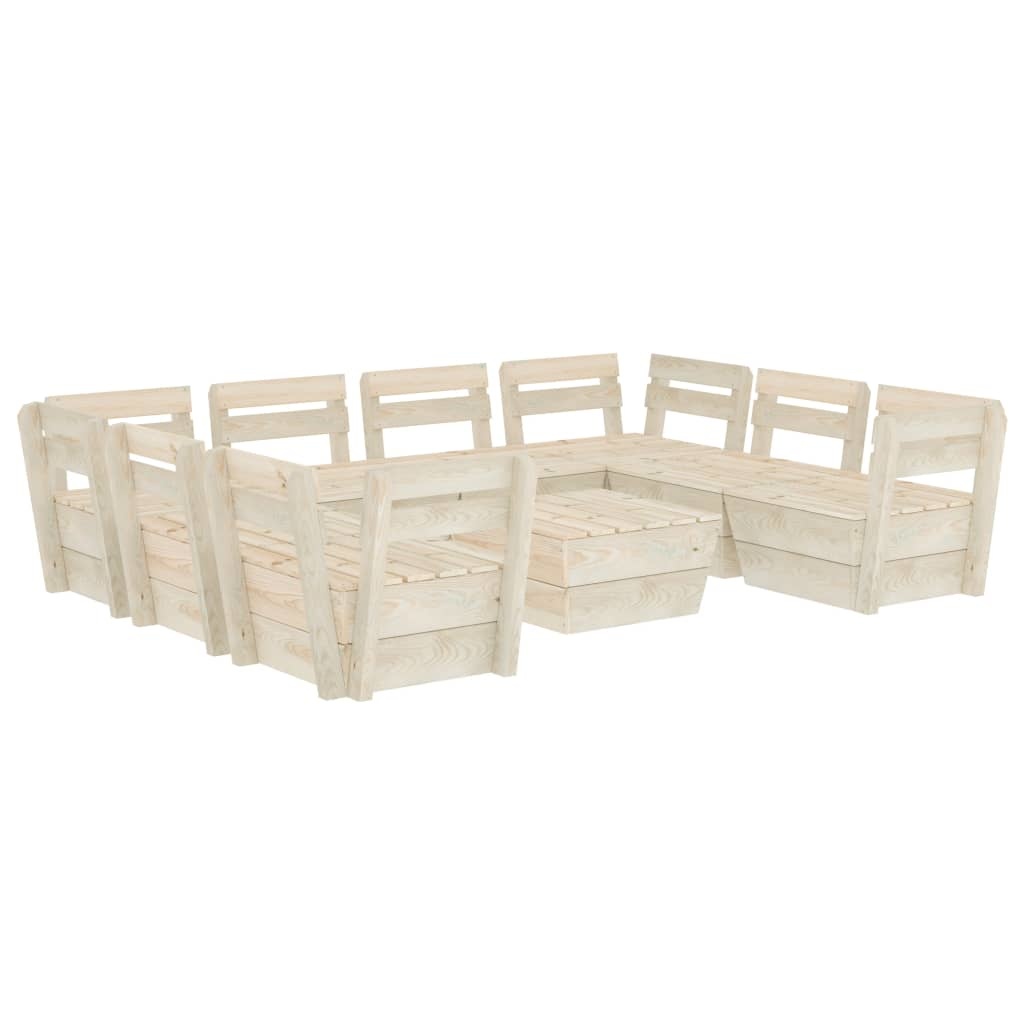VidaXL 9-delige Loungeset pallet geïmpregneerd vurenhout