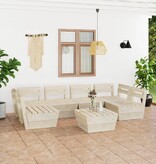 VidaXL 7-delige Loungeset pallet geïmpregneerd vurenhout