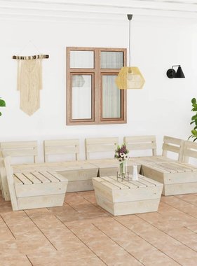 VidaXL 7-delige Loungeset pallet geïmpregneerd vurenhout