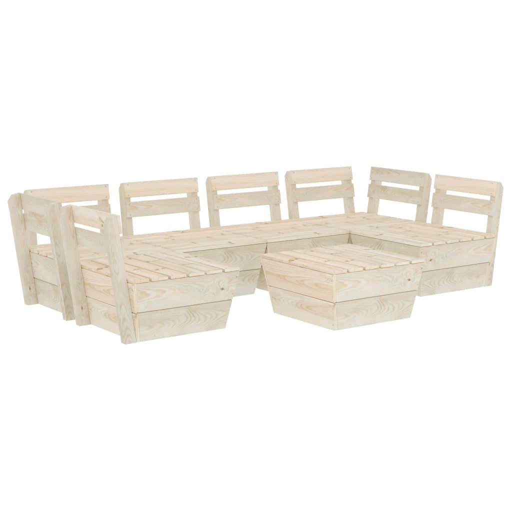 VidaXL 7-delige Loungeset pallet geïmpregneerd vurenhout