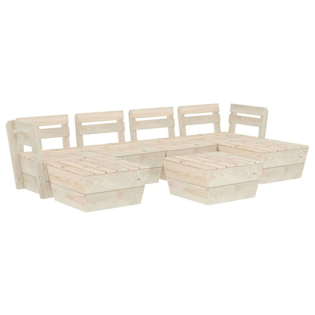 VidaXL 7-delige Loungeset pallet geïmpregneerd vurenhout