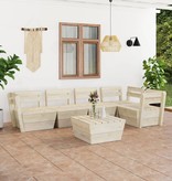 VidaXL 6-delige Loungeset pallet geïmpregneerd vurenhout