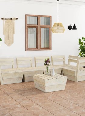 VidaXL 6-delige Loungeset pallet geïmpregneerd vurenhout