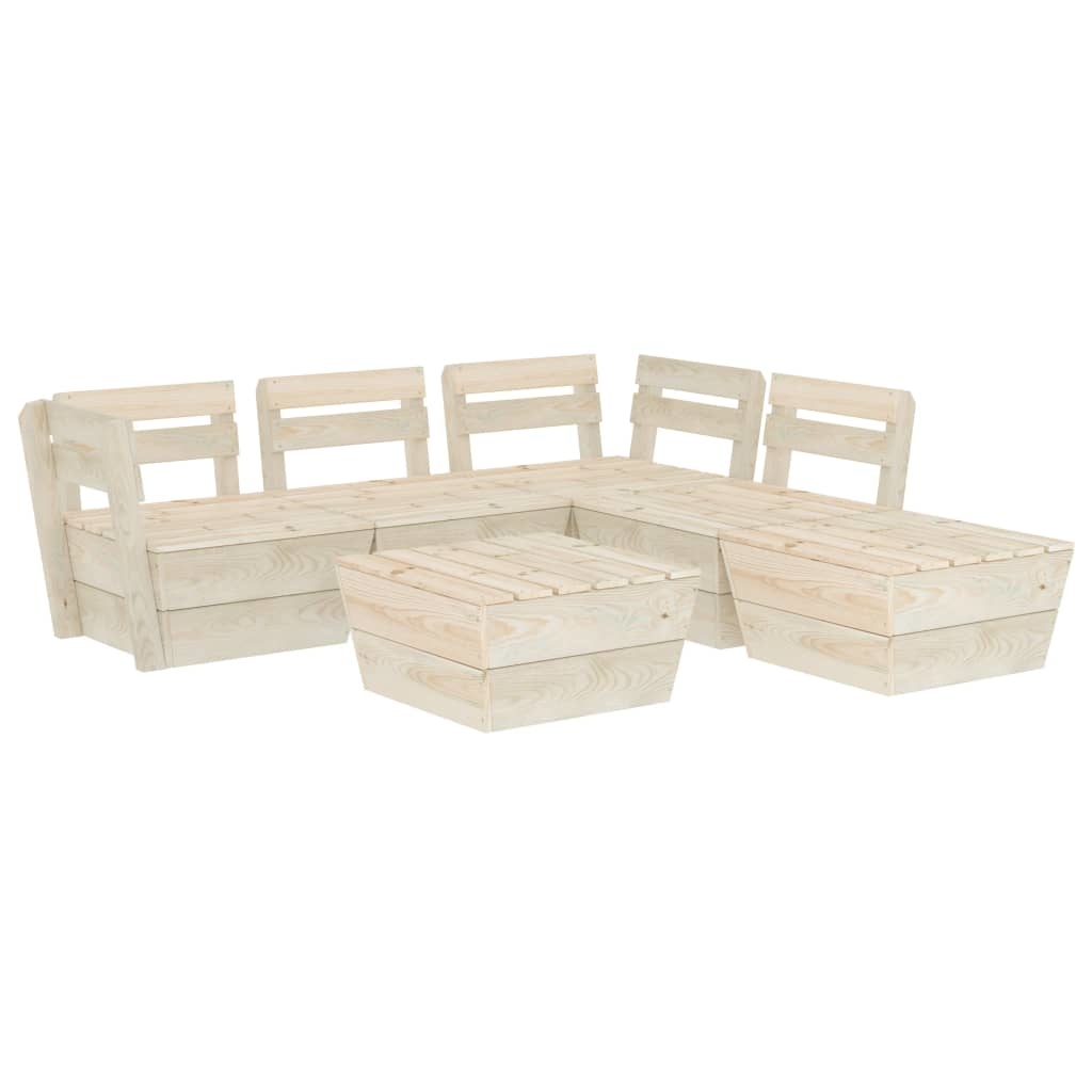 VidaXL 6-delige Loungeset pallet geïmpregneerd vurenhout