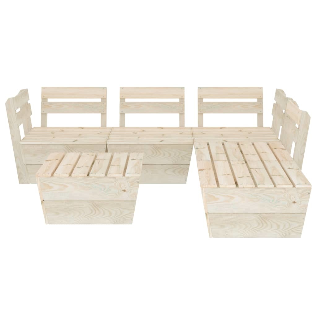 VidaXL 6-delige Loungeset pallet geïmpregneerd vurenhout
