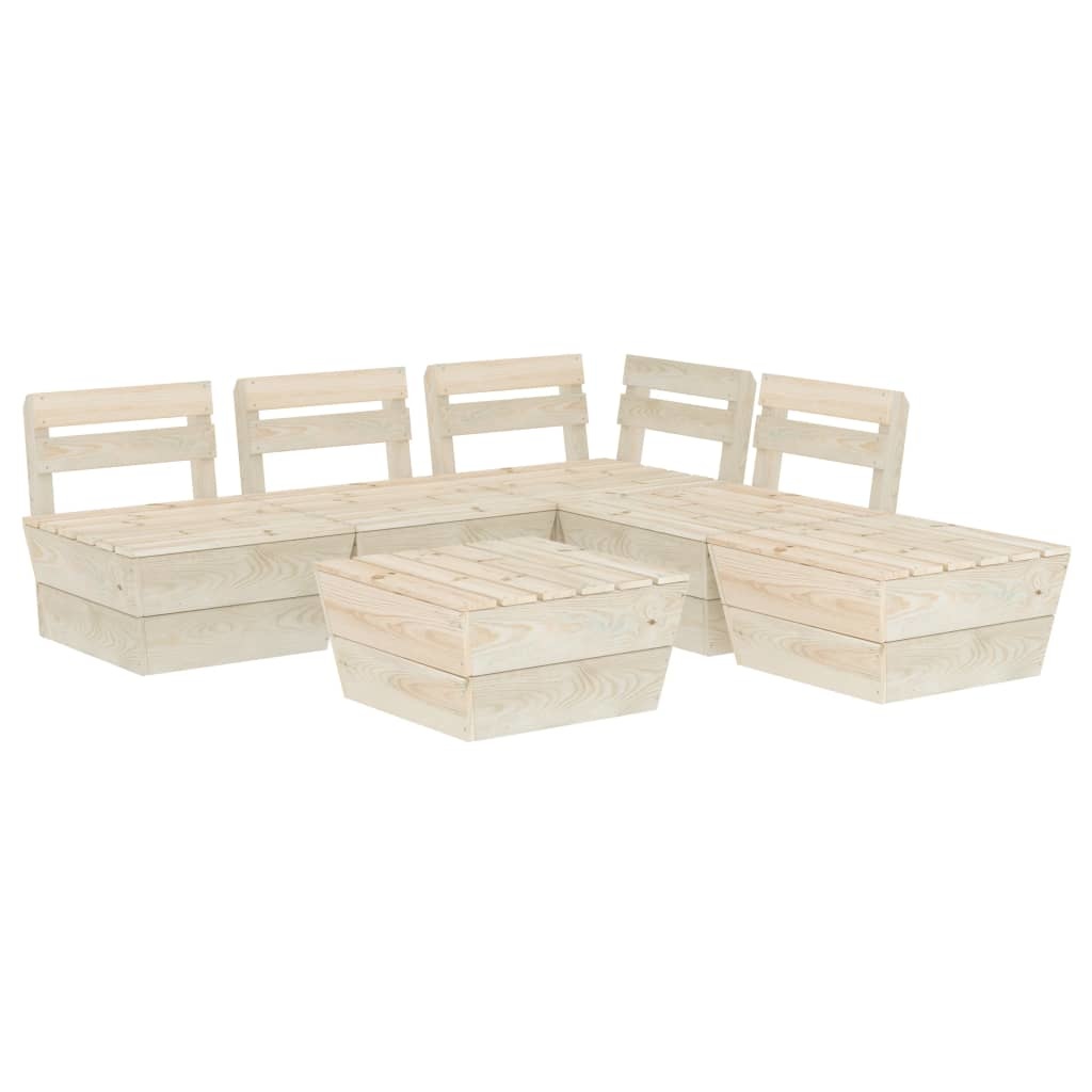 VidaXL 6-delige Loungeset pallet geïmpregneerd vurenhout