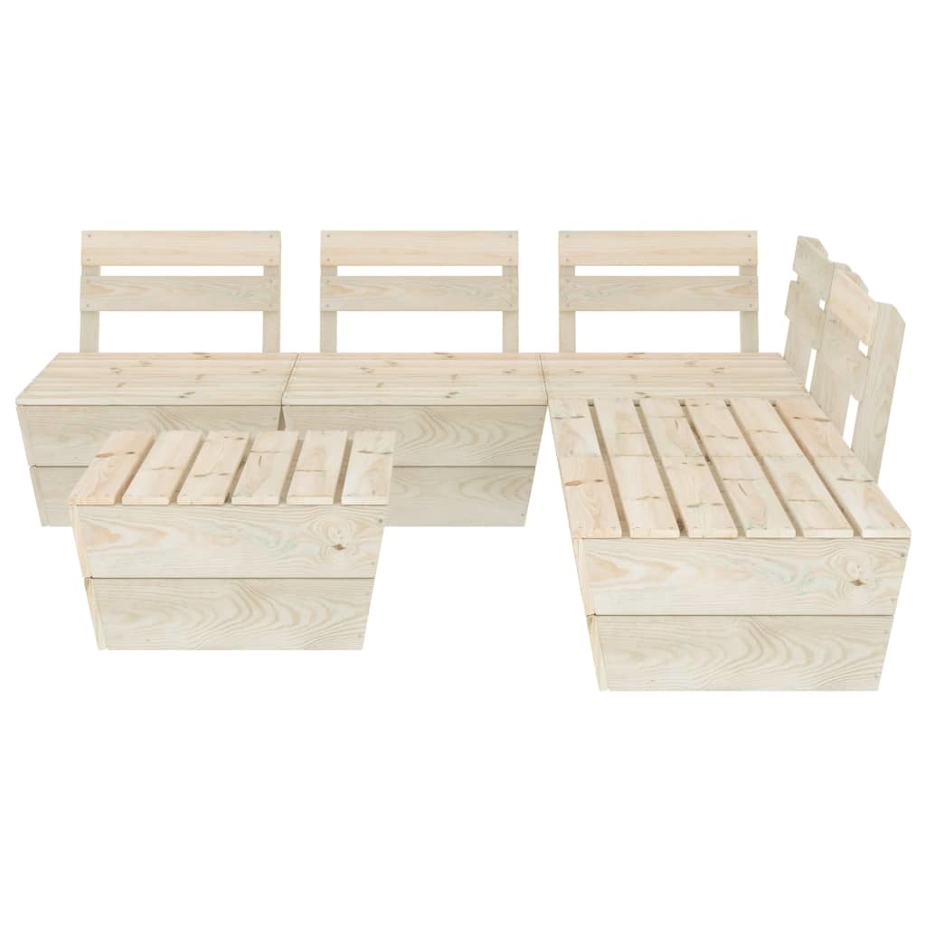 VidaXL 6-delige Loungeset pallet geïmpregneerd vurenhout