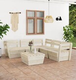 VidaXL 6-delige Loungeset pallet geïmpregneerd vurenhout
