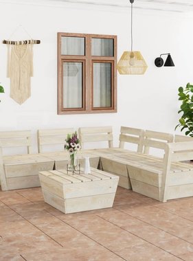 VidaXL 6-delige Loungeset pallet geïmpregneerd vurenhout