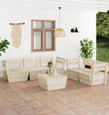 VidaXL 6-delige Loungeset pallet geïmpregneerd vurenhout