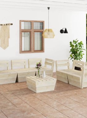 VidaXL 6-delige Loungeset pallet geïmpregneerd vurenhout