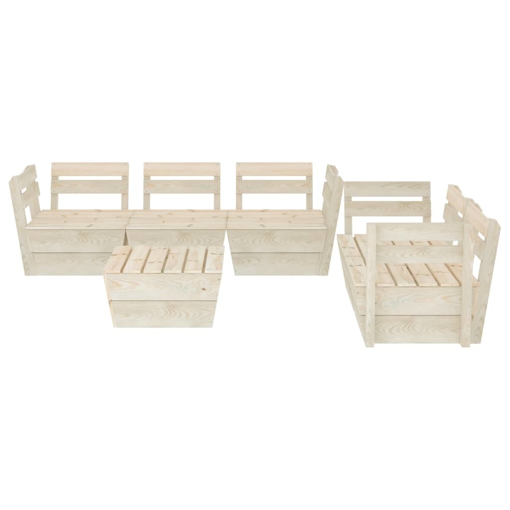 VidaXL 6-delige Loungeset pallet geïmpregneerd vurenhout
