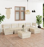 VidaXL 6-delige Loungeset pallet geïmpregneerd vurenhout