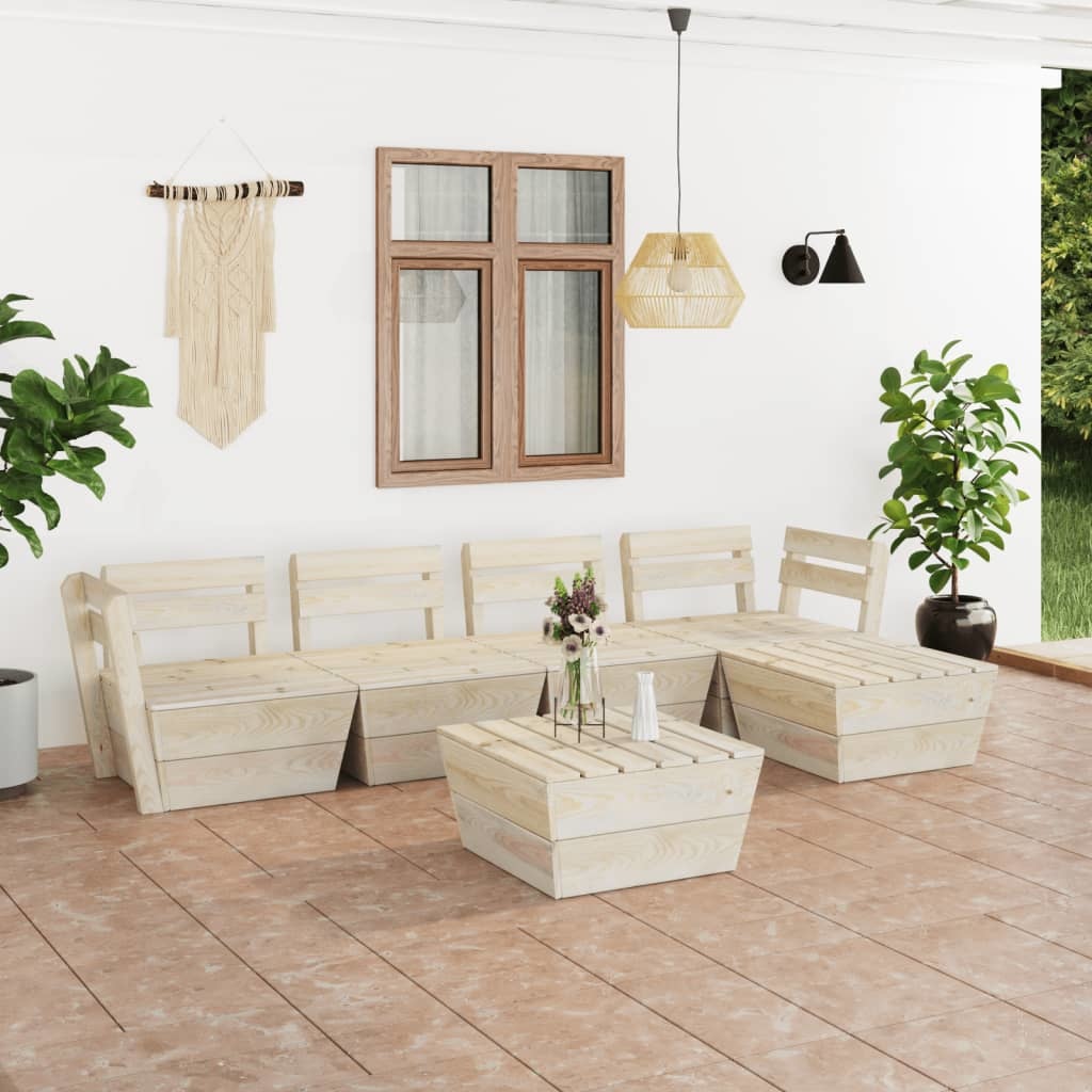 VidaXL 6-delige Loungeset pallet geïmpregneerd vurenhout