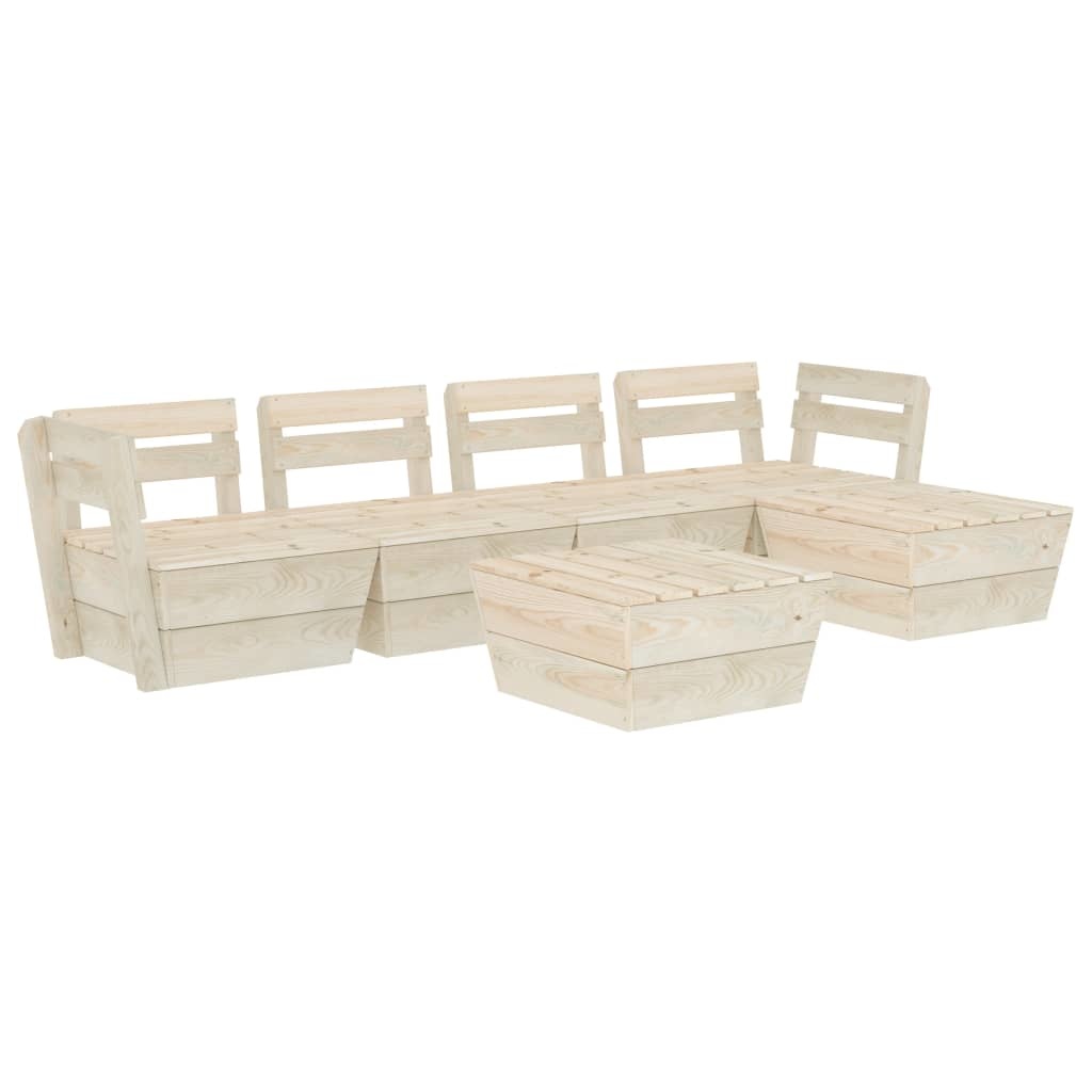 VidaXL 6-delige Loungeset pallet geïmpregneerd vurenhout