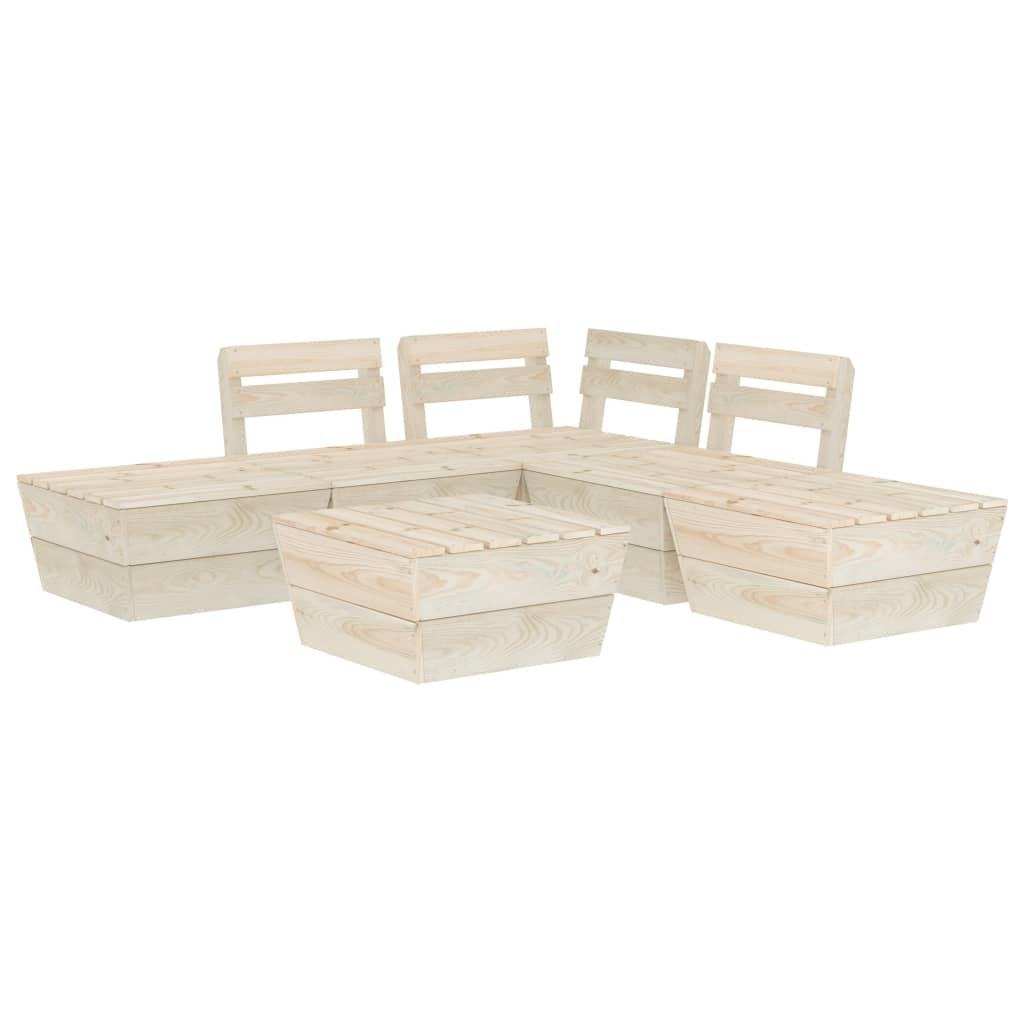 VidaXL 6-delige Loungeset pallet geïmpregneerd vurenhout