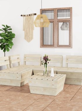 VidaXL 5-delige Loungeset pallet geïmpregneerd vurenhout