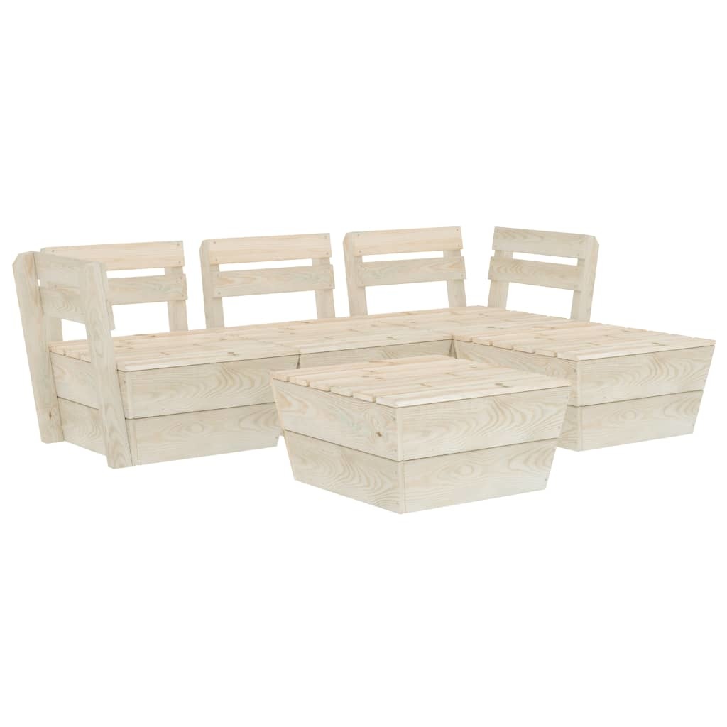 VidaXL 5-delige Loungeset pallet geïmpregneerd vurenhout