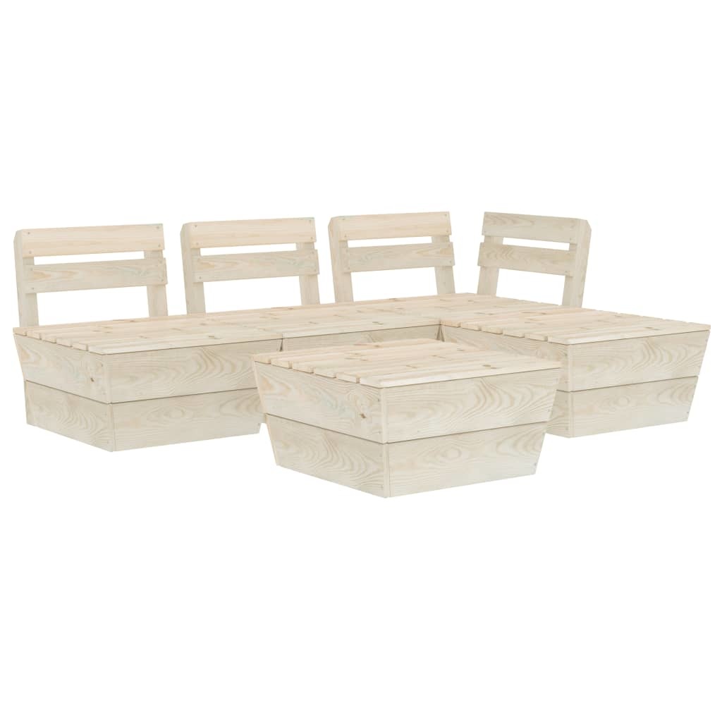 VidaXL 5-delige Loungeset pallet geïmpregneerd vurenhout