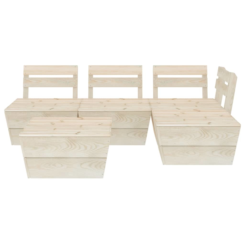 VidaXL 5-delige Loungeset pallet geïmpregneerd vurenhout