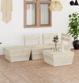 VidaXL 4-delige Loungeset pallet geïmpregneerd vurenhout