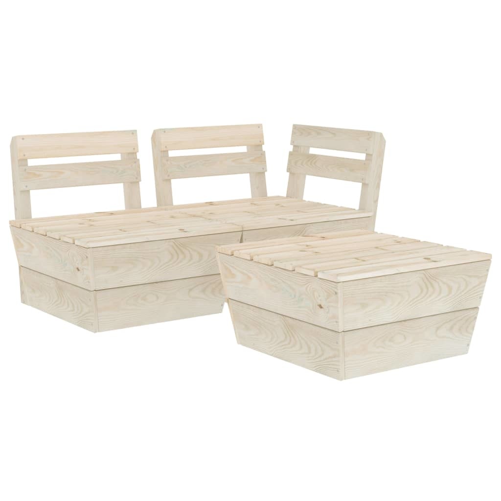 VidaXL 3-delige Loungeset pallet geïmpregneerd vurenhout