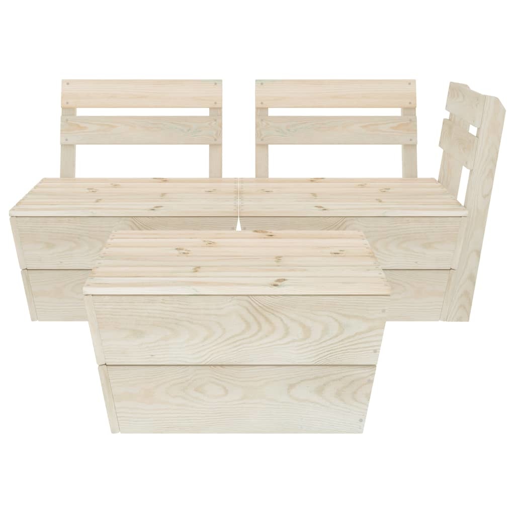 VidaXL 3-delige Loungeset pallet geïmpregneerd vurenhout