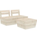 VidaXL 3-delige Loungeset pallet geïmpregneerd vurenhout