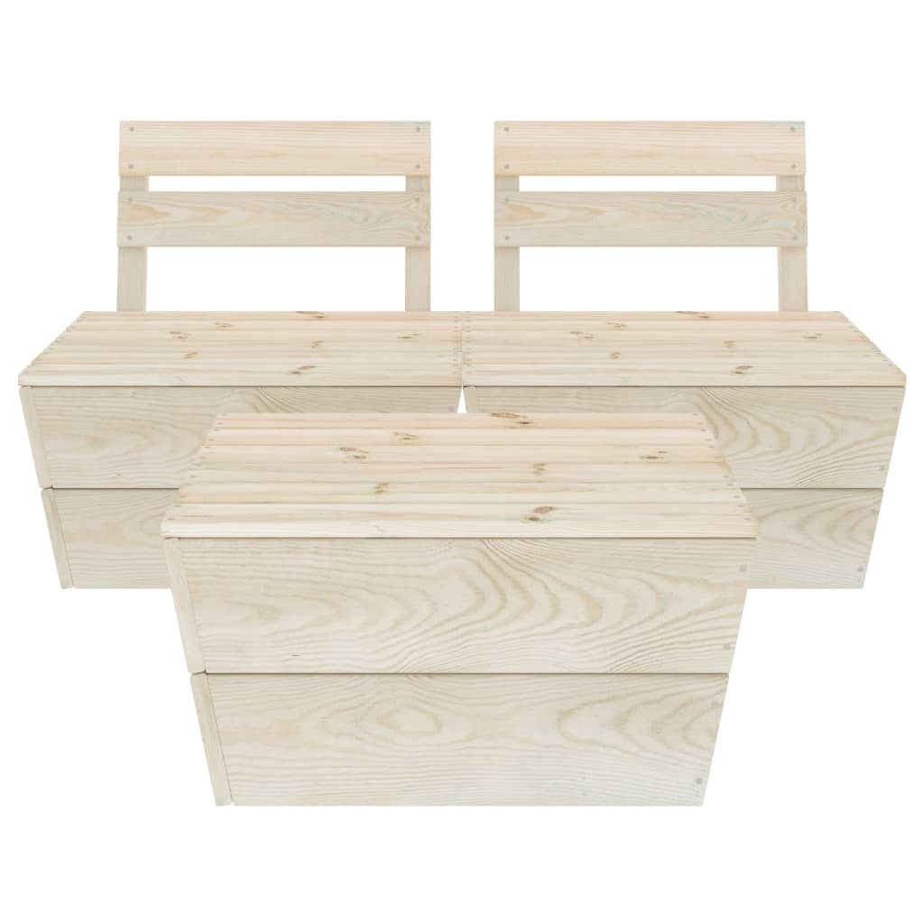 VidaXL 3-delige Loungeset pallet geïmpregneerd vurenhout