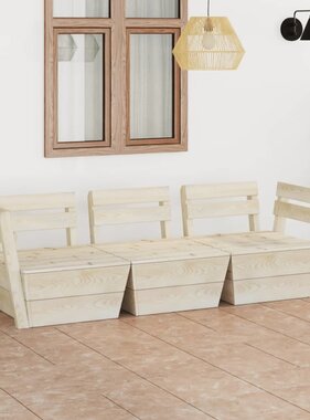 VidaXL Tuinbank 3-zits pallet geïmpregneerd vurenhout