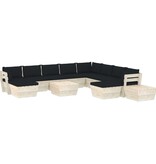 VidaXL 12-delige Loungeset met kussens pallet vurenhout