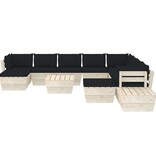 VidaXL 12-delige Loungeset met kussens pallet vurenhout