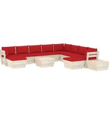 VidaXL 12-delige Loungeset met kussens pallet vurenhout