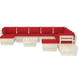 VidaXL 12-delige Loungeset met kussens pallet vurenhout