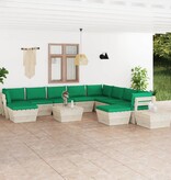 VidaXL 12-delige Loungeset met kussens pallet vurenhout
