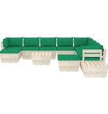 VidaXL 12-delige Loungeset met kussens pallet vurenhout