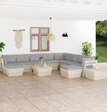 VidaXL 12-delige Loungeset met kussens pallet vurenhout
