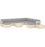 VidaXL 12-delige Loungeset met kussens pallet vurenhout