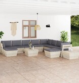 VidaXL 12-delige Loungeset met kussens pallet vurenhout