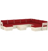 VidaXL 11-delige Loungeset met kussens pallet vurenhout