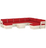 VidaXL 11-delige Loungeset met kussens pallet vurenhout