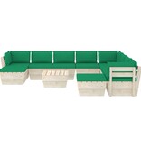 VidaXL 11-delige Loungeset met kussens pallet vurenhout