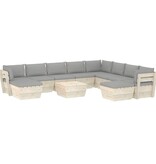 VidaXL 11-delige Loungeset met kussens pallet vurenhout