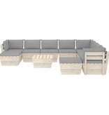 VidaXL 11-delige Loungeset met kussens pallet vurenhout