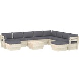 VidaXL 11-delige Loungeset met kussens pallet vurenhout