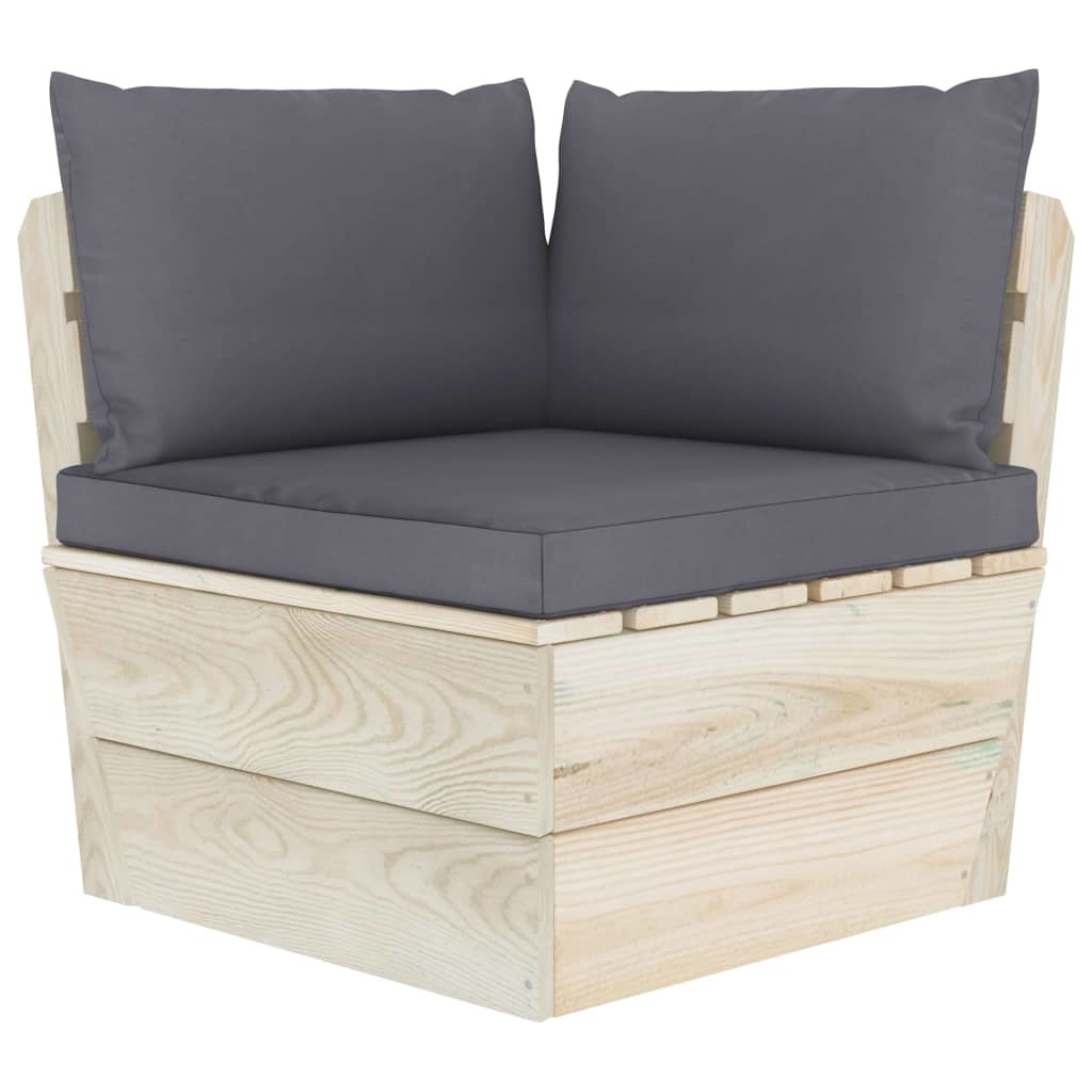VidaXL 11-delige Loungeset met kussens pallet vurenhout