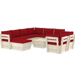 vidaXL 10-delige Loungeset met kussens pallet vurenhout